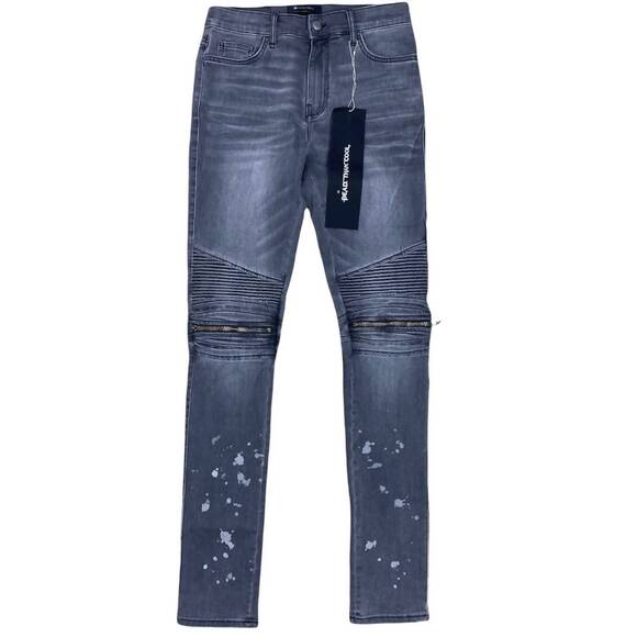NEW DEAD THAN COOL men's moto jeans in grey